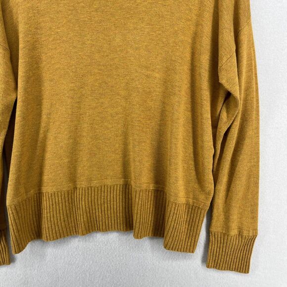EILEEN FISHER Sweater XS Cozy Viscose Stretch Boat Neck Rib Trim Pullover Yellow - Picture 11 of 16